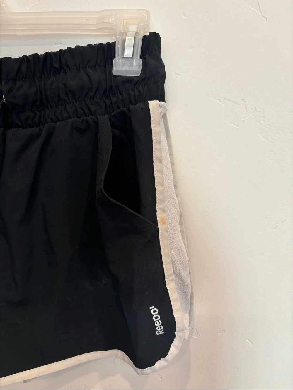Reebok Black Athletic Shorts with White Trim